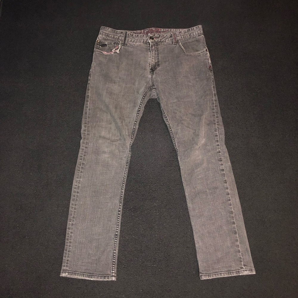 Y2K. Billabong Skinny Low Rise Jeans. 34x30. Gray/Black color.